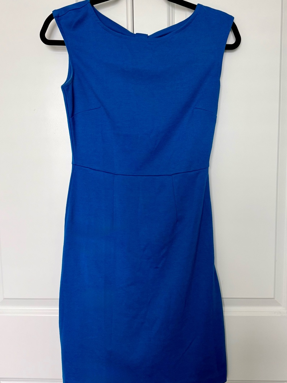 The Limited Royal Blue Sleeveless Sheath Dress with Back Bow Detail